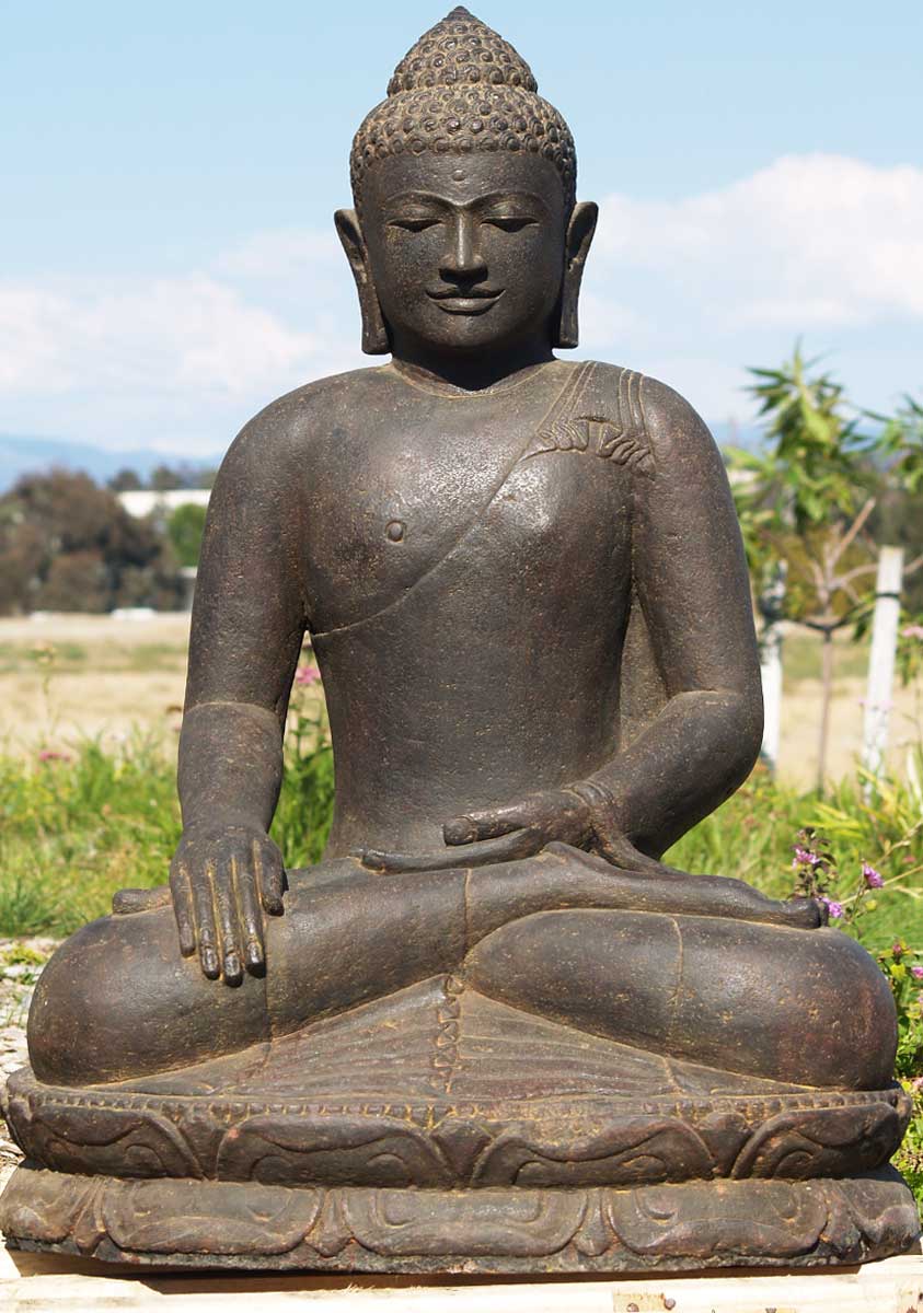 Stone Borodudur Buddha Statue 38"